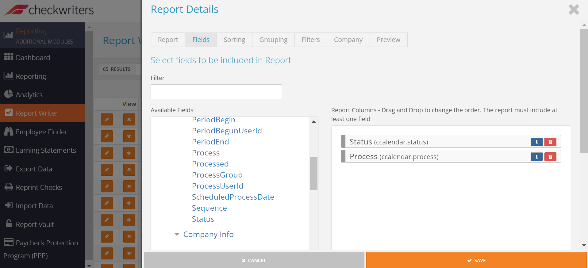 Reporting & Analytics - report details